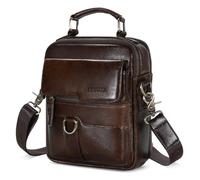 BAIGIO Schultertasche Herren Umhängetasche Leder Herrentasche Vintage Crossbody Messenger Bag für Arbeit Reise Alltagsleben