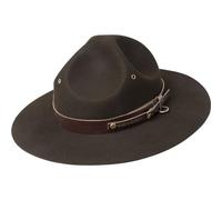 Bailey 1922 Montana Mounty Crown Wollhut Wollfilzhut Rangerhut Herren - Made in USA mit Lederband, Lederband Herbst-Winter Herbst Winter - L (58-59 cm) braun
