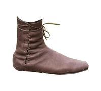 Baitang PU Leder - Renaissance Mittelalter Cosplay Stiefel Schnürstiefel Motorrad Stiefel Kampf Vintage Distressed Pu Leder Mode für Frauen und Männer Cosplay,Braun,42
