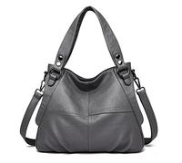 BaiWaNG Luxus-Designer-Taschen, weiche Ledertaschen, Damen-Umhängetaschen, Damen-Umhängetaschen, Grau, 36 * 14 * 28 cm