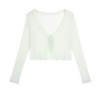 BAIYOUS Damen Cardigan Zum Selbstbinden Vorne, Bauchfreies Top, Sommer, Gehäkelter Bolero, Kurze Strickjacke, Gestrickt, Leicht, Modischer Abend Shrug für Frauen, Mintgrün, M