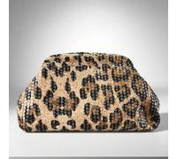 BAIZE elegante Leoparden-Muster Pailletten Clutch - Leoparden-Muster Geldbörse, multifunktionale Damen Strandtasche, Leoparden-Muster Tasche, Sommer G