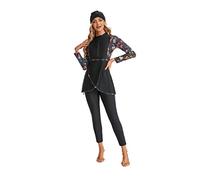 BaJooruly Modest Swimsuit for Women Plus Size Bukini for Girls Full Coverage Bathing Suit Swimming Costume(L,J2)