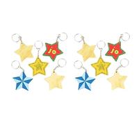 Baker Ross AV609 Schlüsselanhänger Stern aus Holz für Kinder als Bastel- und Deko-Idee für Jungen und Mädchen (8 Stück), 6cm, Holzfarben (Packung mit 2)