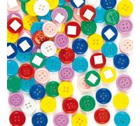 Baker Ross ET282 Selbstklebende bunte Knöpfe, Verzierungen für Kinder, Kunst- und Bastelprojekte, Vorteilspack, sortiert, 200 Stück