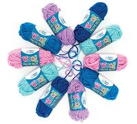 Baker Ross FE884 Wolle in Winterfarben, Vorteilspack, 10er-Pack, Strickgarn für Kunst- und Bastelbedarf für Kinder und ihre ersten Schritte im Nähen.