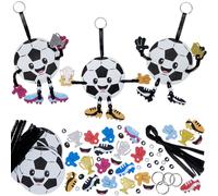 Baker Ross VC129 Mix & Match-Sets für Schlüsselanhänger und Taschenanhänger im Fußball-Design - 6er-Pack, Schaumstoff-Fußball-Anhänger