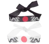 balacoo Japanische Stirnbänder für Verschiedene Kopfgrößen Geeignet 2 Stück aus Polyester Leicht zu Tragen Stilvolles Sport Stirnband für Karate und Fitness