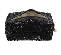 Balacoo Kleine Kosmetiktasche aus Oxford Stoff für Damen Tragbarer Quadratischer Kulturbeutel mit Glänzender Paillettenoberfläche als Reise und Geschenkaccessoire