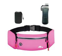 Balakaka Bauchtasche Herren mit Sport Wasserflasche, Laufgürtel Hüfttaschen für Running mit Kopfhöreranschluss, Gürteltaschen mit Flaschenhalter für Outdoor-Workout Wandern, Rosa