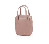 Balakaka Kleine Kosmetiktasche für Handtasche 15 * 7.5 * 18cm, Mini Schminktasche Klein für Frauen Damen mit Handgriff, Tragbare Makeup Bag mit Fächern und Reißverschluss, Rosenpulver
