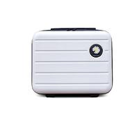 Balakaka Kosmetikkoffer 34x15x25 cm Kleine Daisy, Beautycase Damen Hartschale mit Handgriff und Reißverschluss, ABS Wasserdicht Große Kapazität Schminktasche für Reisen, Weiß