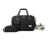 Balakaka Reisetasche Damen 34 L mit 1,5 L Kleiner Tasche, Weekender Bag mit Schuhfach und Nassfach, Wasserdicht Handgepäck Tasche mit Abnehmbarem Schultertragegurt, Schwarz