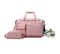Balakaka Reisetasche Damen 34 L mit 1,5 L Kleiner Tasche, Weekender Bag mit Schuhfach und Nassfach, Wasserdicht Handgepäck Tasche mit Abnehmbarem Schultertragegurt, Süßes Rosa