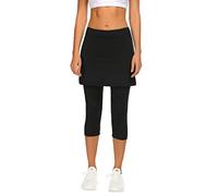 Balancora Tennisröcke Damen Fahrradrock Laufrock Elastische Hosenrock Caprihose Leggings Hose mit Rock Tennisrock 3/4 2 in 1