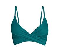 Balasami Damen-Bikini, Push-Up-Bikini, sexy, V-Ausschnitt, verstellbar, geraffte Vorderseite, Badeanzug, nur Oberteil, Blaugrün/Ein Hauch von Paradies (Trace of Paradise), 42