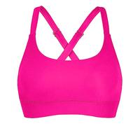 Balasami Damen Stützender U-Ausschnitt Sportlicher Badeanzug Kreuz Spaghettiträger Badeanzug Bikini Top, Rosenrot, Medium