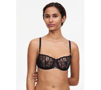 Balconette-BH CHANTELLE "FLEURS", Damen, Gr. 75, Cup C, schwarz, Obermaterial: 51% Polyamid, 28% Polyester, 21% Elasthan, BHs Balconette-BH, mit floraler Stickerei (36215317-75) schwarz