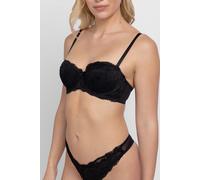 Balconette-BH DORINA "Perfect Lace", Damen, Gr. 90, Cup D, schwarz, Microtouch, Obermaterial: 90% Nylon, 10% Elasthan, BHs Balconette-BH, mit Spitze (45534007-90) schwarz