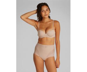 Balconette-BH "PUSH UP STRAPLESS", Damen, Gr. 90, Cup C, beige (cedar), Obermaterial: 79% Polyamid, 21% Elasthan, CALVIN KLEIN UNDERWEAR, unifarben, körpernah, BHs Balconette-BH, mit sicherem Halt (60