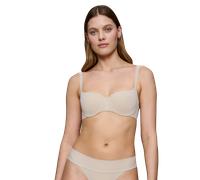 Balconette-BH TRIUMPH "Body Make-Up Illusion", Damen, Gr. 75, Cup E, beige, Microtouch, Obermaterial: 49% Polyamid, 36% Polyester, 15% Elasthan, unifarben, Basic, BHs, Komfort Bügel, gefüttert, seiden