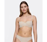 Balconette-BH TRIUMPH "Body Make-Up Illusion", Damen, Gr. 90, Cup C, beige, Microtouch, Obermaterial: 49% Polyamid, 36% Polyester, 15% Elasthan, unifarben, Basic, BHs, Komfort Bügel, gefüttert, seiden