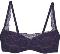 Balconette-BH TRIUMPH "Body Make-Up Illusion Lace", Damen, Gr. 80, Cup E, blau (prussian blau), Microtouch, Obermaterial: 51% Polyamid, 37% Polyester, 12% Elasthan, BHs Balconette-BH, feine Stretch-Sp