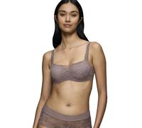 Balconette-BH TRIUMPH "Body Make-Up Illusion Lace", Damen, Gr. 85, Cup B, grau (pigeon grau), Microtouch, Obermaterial: 51% Polyamid, 37% Polyester, 12% Elasthan, leicht glänzend, unifarben, BHs Balco