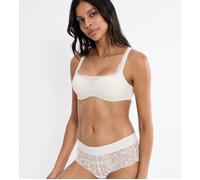 Balconette-BH TRIUMPH "Body Make-Up Illusion Lace", Damen, Gr. 85, Cup C, ecru weiß, Microtouch, Obermaterial: 51% Polyamid, 37% Polyester, 12% Elasthan, BHs Balconette-BH, feine feminine Stretch-Spit
