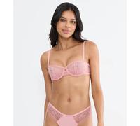 Balconette-BH TRIUMPH "Comfort Allure", Damen, Gr. 80, Cup B, strawberry cream, Microtouch, Obermaterial: 66% Polyamid, 24% Polyester, 10% Elasthan, BHs Balconette-BH, Komfort-Bügel, verzierte Träger,