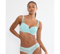 Balconette-BH TRIUMPH "Palina Moonlight Kiss", Damen, Gr. 70, Cup C, capri blau, Spitze, Obermaterial: 62% Polyester, 25% Polyamid, 13% Elasthan, BHs Balconette-BH, Triumph x Palina Rojinski, gefütter