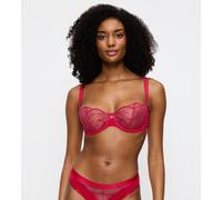 Balconette-BH TRIUMPH "Palina Sea Full of Stars", Damen, Gr. 70, Cup F, rot (shanghai rot), Microtouch, Obermaterial: 48% Polyamid, 43% Polyester, 9% Elasthan, BHs Balconette-BH, Limited Edition, Stic