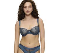 Balconette-BH TRIUMPH "Palina Sea Full of Stars", Damen, Gr. 80, Cup C, blau (smoky blau), Microtouch, Obermaterial: 48% Polyester, 43% Polyamid, 9% Elasthan, BHs Balconette-BH, Limited Edition, Stick