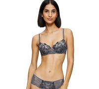 Balconette-BH TRIUMPH "Sensual Spotlight W", Damen, Gr. 90, Cup D, grau (pebble grau), Spitze, Obermaterial: 58% Polyamid, 33% Polyester, 9% Elasthan, bestickt, BHs Balconette-BH, mit Stickerei und ve