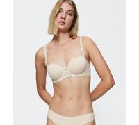 Balconette-BH TRIUMPH "Wild Azalea Florale WHP", Damen, Gr. 75, Cup B, weiß (naturel (076)), Microtouch, Obermaterial: 57% Polyester, 27% Polyamid, 16% Elasthan, unifarben, körpernah, BHs Balconette-B