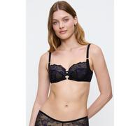 Balconette-BH TRIUMPH "Wild Gardenia Florale", Damen, Gr. 90, Cup E, schwarz, Microtouch, Obermaterial: 53% Lyocell, 17% Elasthan, 16% Polyester, 14% Viskose, BHs Balconette-BH, weiche Spitze, nicht g