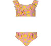 Balconette-Bikini ZIGZAG "Tropical", Mädchen, Gr. 104, bunt (pink, gelb), 80% Polyamid, 20% Elasthan, bedruckt, mehrfarbig, Bikini-Sets Balconette-Bikini, mit stylischem Rüschendesign und Sonnenschutz