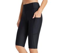 baleaf Badeshorts Damen UV Schwimm Leggings Hohe Taille Schwarz 3XL