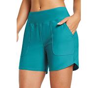 baleaf Frauen 5" Swim Board Shorts Bottoms Bauchkontrolle Modische Badeanzüge Badeanzug Strand Trunks mit Taschen Blau XXL