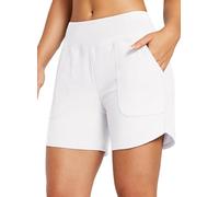 baleaf Frauen 5" Swim Board Shorts Bottoms Bauchkontrolle Modische Badeanzüge Badeanzug Strand Trunks mit Taschen Weiß XXL