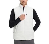 baleaf Herren Steppweste Wanderjacke Outdoor Hybrid Sportwesten Gefütterte Golfweste Outdoorwesten für Laufen Golf Wandern Weiß S