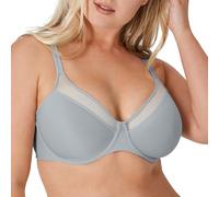 Bali Damen Bügel, Glatter U-ultraleichter T-Shirt, Wandelbarer BH, Durchsichtig, Kristallgrau, 85C