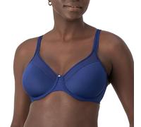 Bali Damen Bügel, Glatter U-ultraleichter T-Shirt, Wandelbarer BH mit voller Abdeckung, Durchsichtig, In The Navy 2, 90B