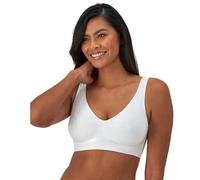 Bali Damen Comfort Revolution Bügelloser, Nahtloser, 2-lagige Cups, ComfortFlex-Passform BH, Undurchsichtige, Weißer Azteken-Druck, Large