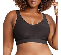 Bali Damen Drahtloser, Comfort Revolution, Bügelloser, Feuchtigkeitsableitend BH mit voller Abdeckung, Undurchsichtige, Schwarz, XXX-Large