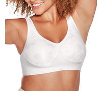 Bali Damen Drahtloser, Comfort Revolution, Bügelloser, Feuchtigkeitsableitend BH mit voller Abdeckung, Undurchsichtige, Weiß Tropic, small