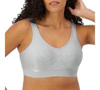 Bali Damen Drahtloser, Comfort Revolution, Volle Abdeckung, Bügelloser, Feuchtigkeitsableitend T-Shirt-BH, Kristallgrauer Wirbel, Medium