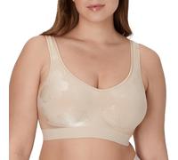 Bali Damen Drahtloser, Comfort Revolution, Volle Abdeckung, Bügelloser, Feuchtigkeitsableitend T-Shirt-BH, Undurchsichtige, Mandel Tropic, Medium