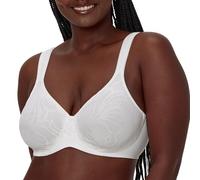 Bali Damen Minimizer, Our Coolest Smoothing Underwire Bra for Women BH, Halbdurchsichtig, Weiß, Spitzenstoff, 90C