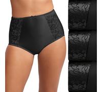 Bali Damen Pack, Double Support Stretch Brief Panties, Moisture-Wicking Underwear for Women, 3-Pack Slip, Schwarz/Schwarz/Schwarz, 9 (3er